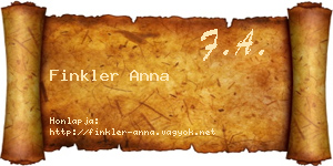 Finkler Anna névjegykártya